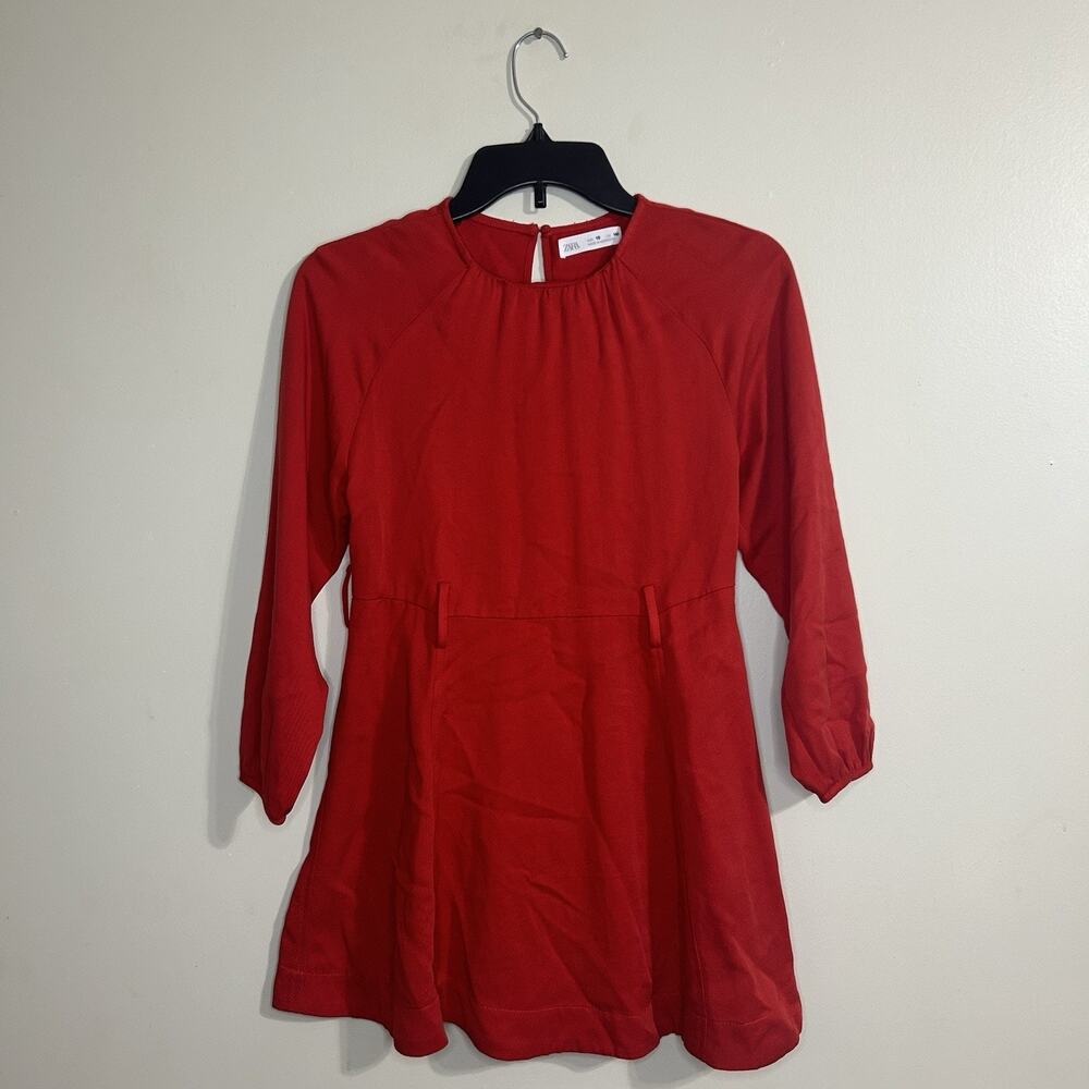 ZARA Long Sleeve Red Mini Dress - Size 10 - CM 140